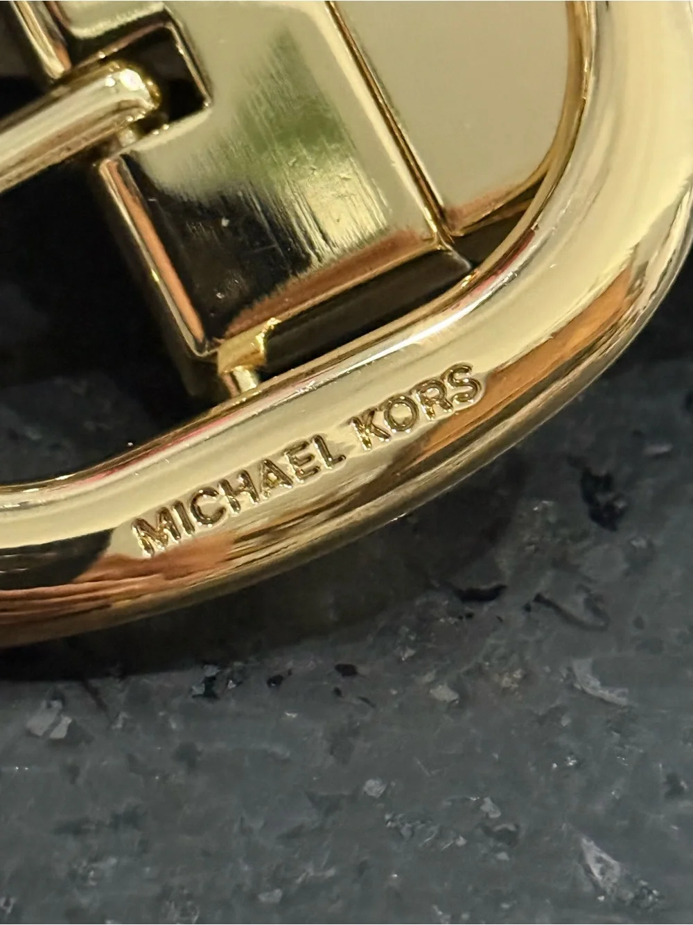 NEW Michael Kors REVERSIBLE Beige Logo & Cognac Brown Belt Gold Oval Buckle SZ M